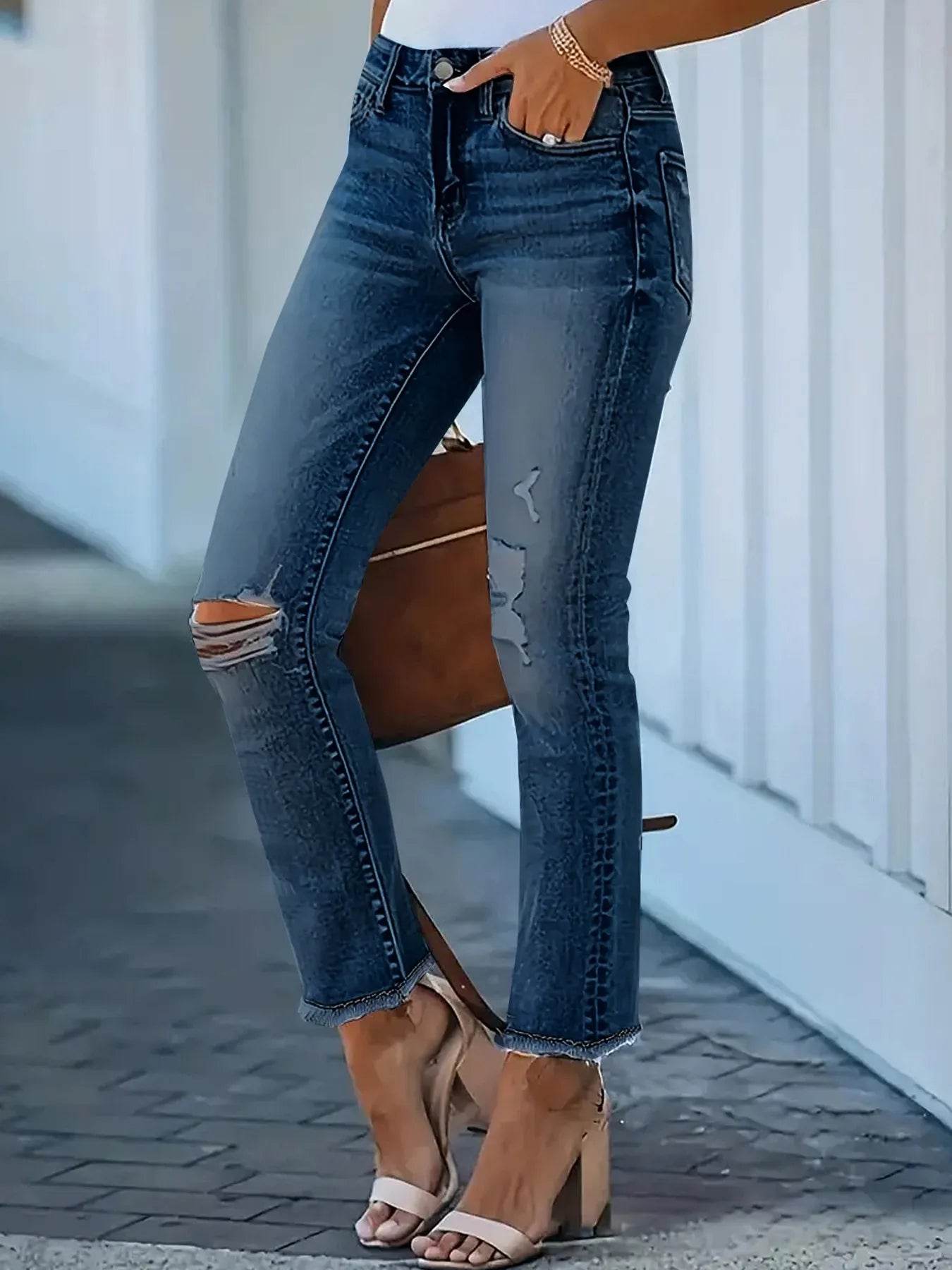 Distressed High-Waisted Skinny Jeans Trendsi 24c2f9d21075438f8c1ec7ea9d5c5394-Max-Origin