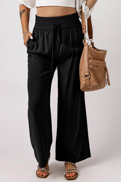 Drawstring Smocked Waist Wide Leg Pants Trendsi 24f64ebae273481b993cef4441881dfb-Max