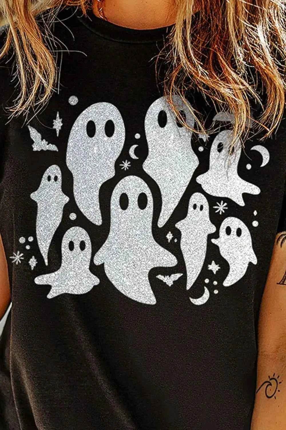 Full Size Ghost Round Neck Short Sleeve T-Shirt Trendsi 24ffa104-0d5b-47ae-9949-3182f708254f-Max