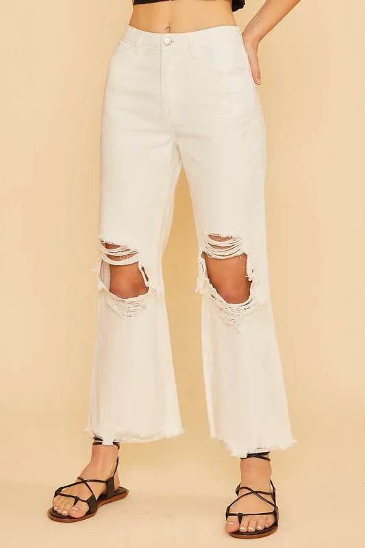 Annie Wear Distressed Raw Hem Jeans White Trendsi 25915770-18b0-4273-99e1-87cfb430027d-Max