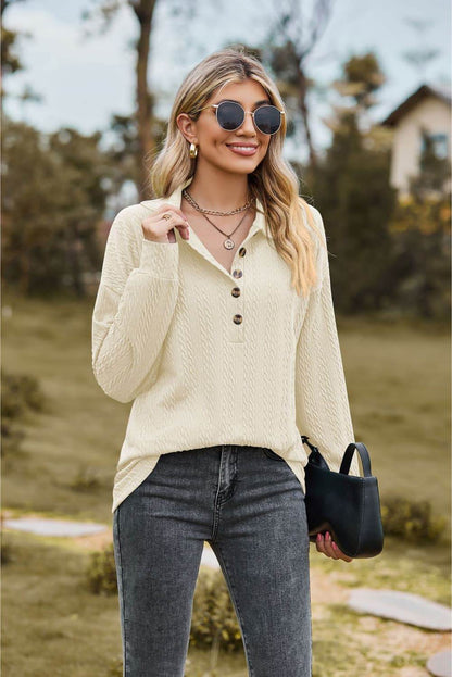 Collared Neck Long Sleeve Blouse Trendsi 25d0fcda2f824c5f957abfe4239a6ded-Max