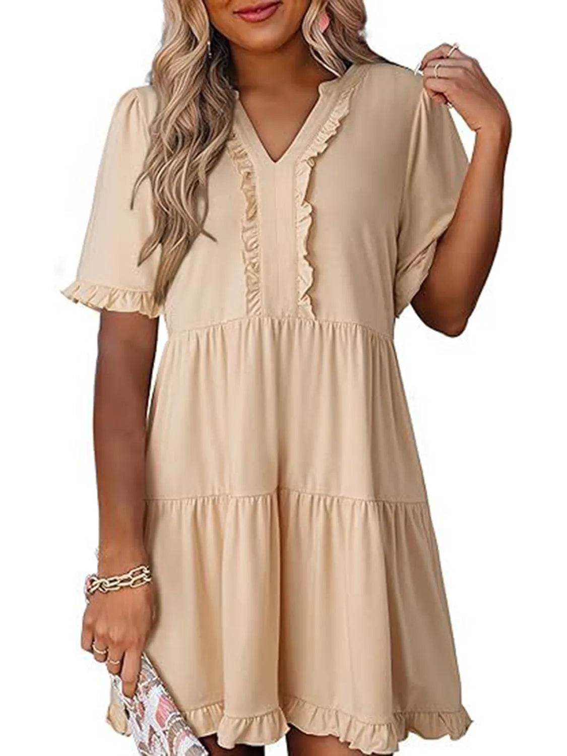Tiered Notched Short Sleeve Mini Dress Trendsi 25fbb6f5-f310-4d30-8f68-ef27af016228-Max-Origin