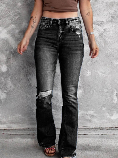 Distressed Flare Jeans Black Trendsi 25fec1bb-a625-4b1d-928e-f8d0bb23e798-Max-Origin