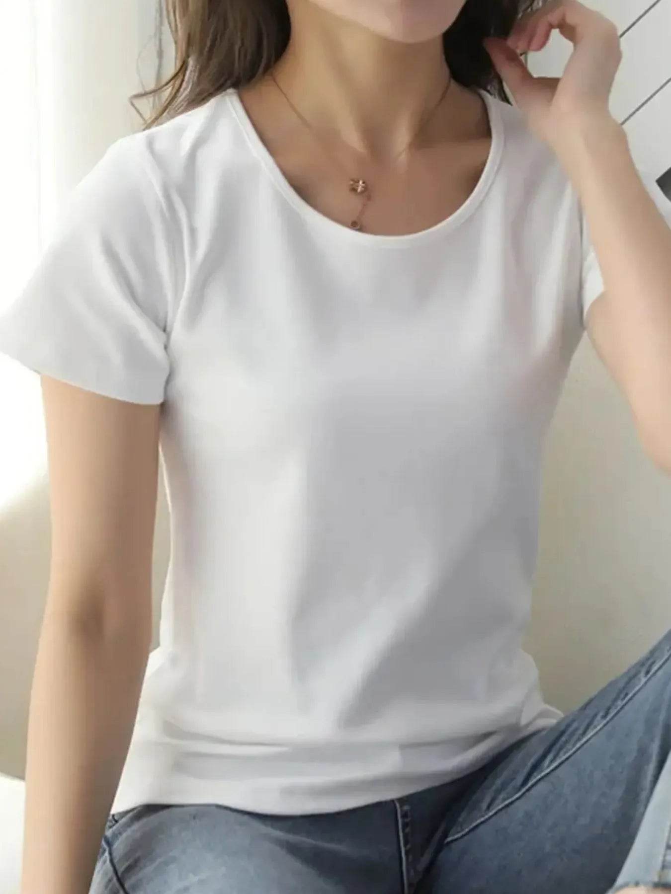 Round Neck Short Sleeve T-Shirt White Trendsi 263551c3-2867-4889-ac81-74c8a65a7277-Max-Origin