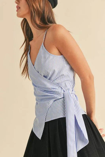 Aemi + Co Side Knotted Surplice Striped Cami Trendsi 263b4e69-303c-4035-8005-4af3acc88511-Max