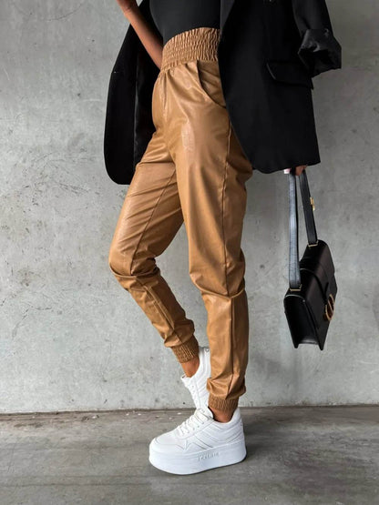 Smocked High Waist Pants with Pockets Trendsi 264cef73-7b7d-44de-8f35-5130993288c1-Max