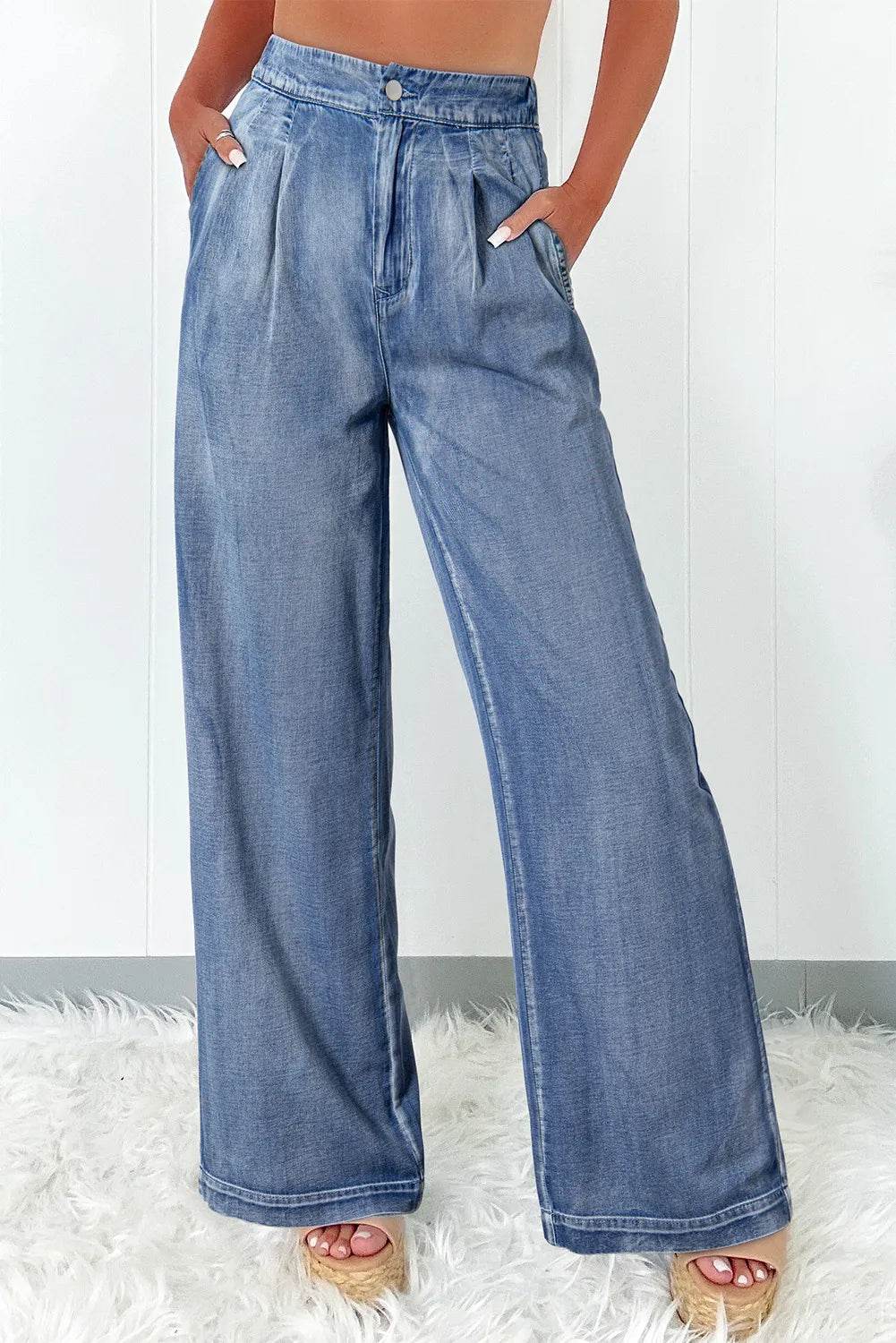 High Waist Wide Leg Jeans Medium Trendsi 267010ce-dad5-48e1-ad6c-9362b8be1f0c-Max