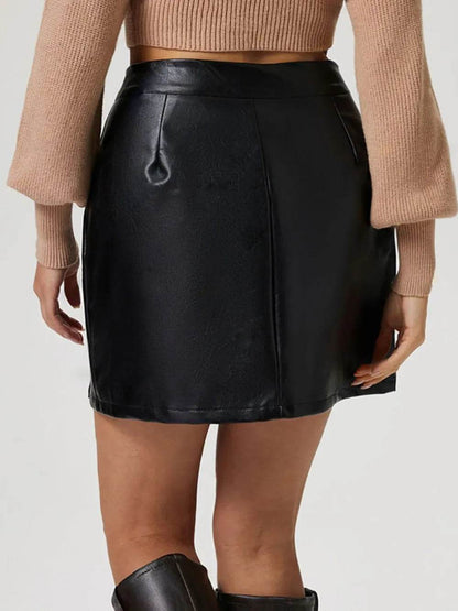Buttoned High Rise Mini Skirt Trendsi 267234ac-9040-427b-857b-0ed1d157328d-Max