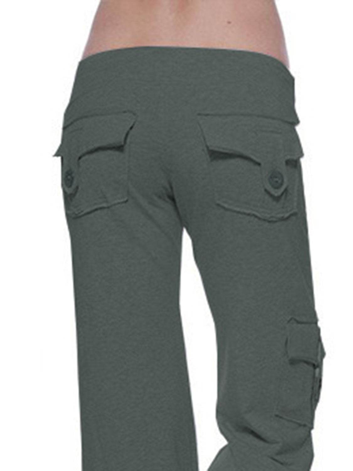 Mid Waist Pants with Pockets Trendsi 269c3e6c59324effb4b7da5ee72c9a50-Max