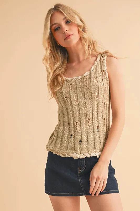 Aemi+Co Distressed Detail Round Neck Knit Tank Trendsi 26a622b02cb64ffa92937bb7273fe669-Max-Origin
