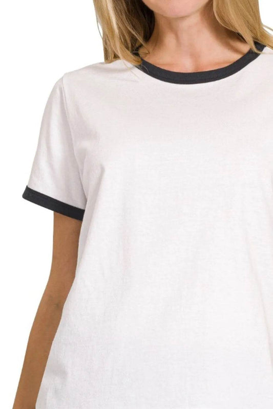 Zenana Contrast Binding Short Sleeve Tee Shirts Trendsi 26badf45-760a-4198-9d91-960fe4062e00-Max-Origin