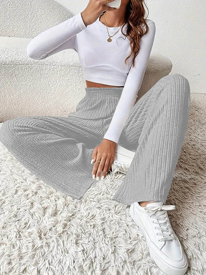 Ribbed High Waist Pants Trendsi 26d8000f-131b-4228-8a56-4b9e0cde8049-Max