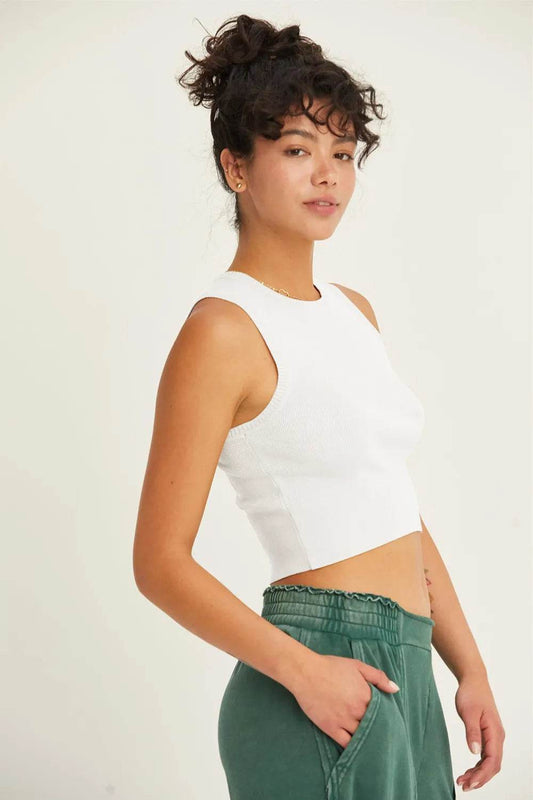 HYFVE Ribbed Knit Cropped Tank Off White Trendsi 26d92e1e-9f78-4da2-bcc1-5a06b0aafb4e-Max