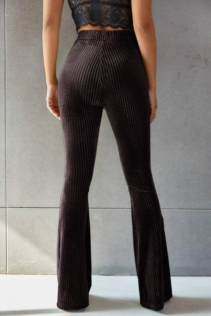 Ribbed High Waist Flare Pants Trendsi 26f1219f-9543-4151-9f7c-b80a4d8c5ea7-Max