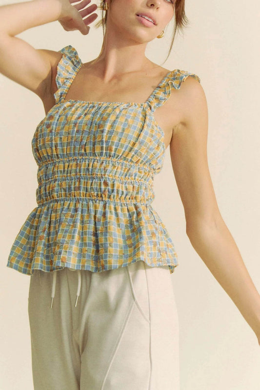 Davi & Dani Plaid Ruffled Strap Smocked Sleeveless Top Trendsi 2755131b674e47e994e979d7aa2c4b49-Max-Origin