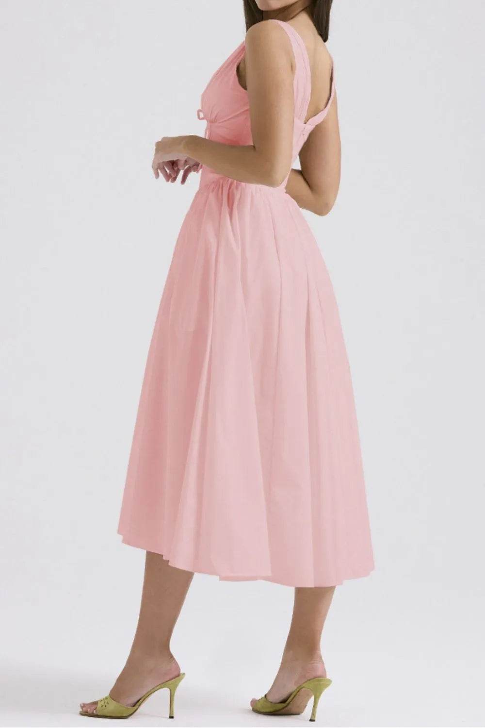 Ruched V-Neck Sleeveless Dress with Pockets Trendsi 275ab6e1-c1b6-476b-8c98-5b864ad4d2b7-Max-Origin
