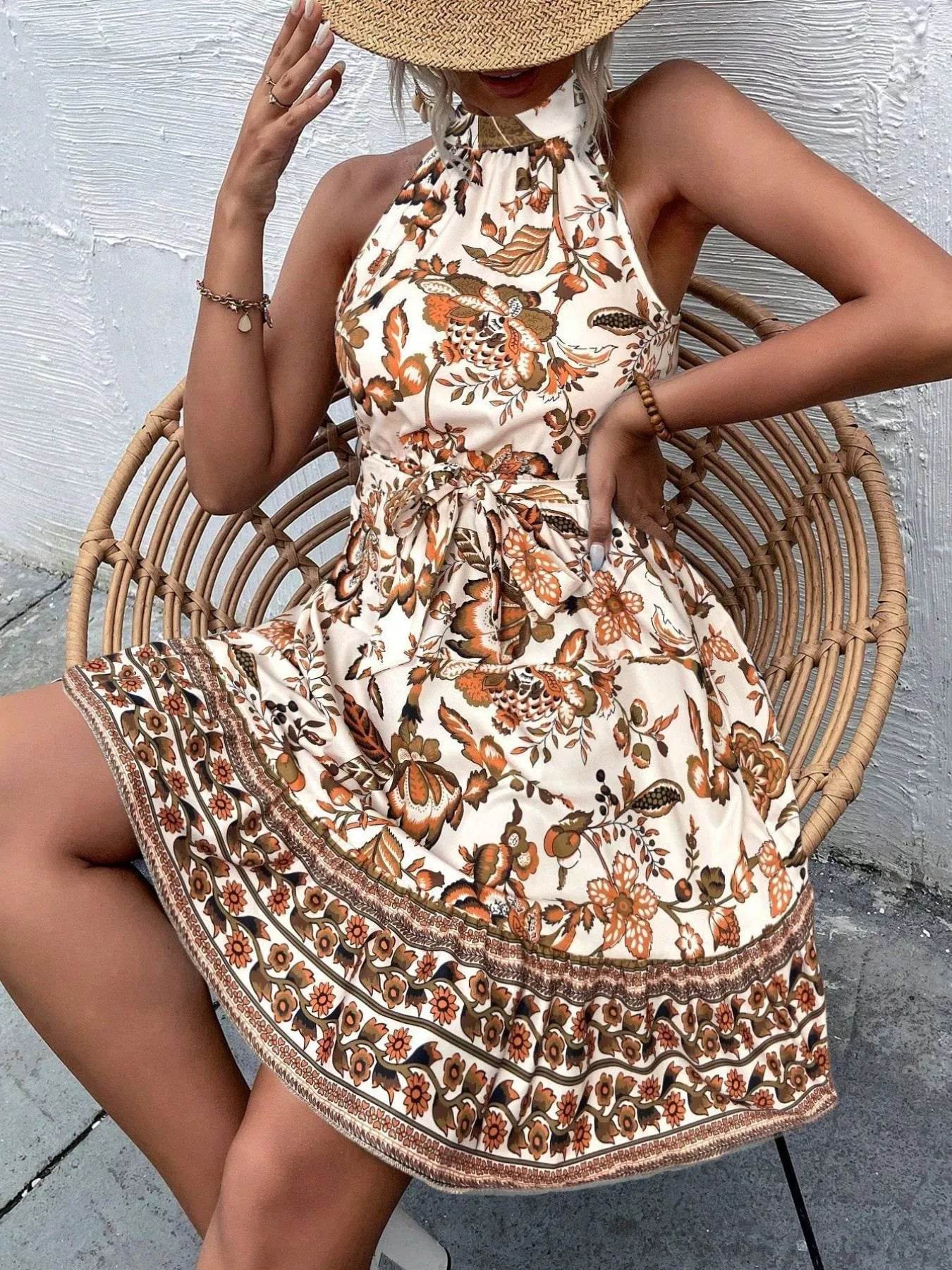 Floral Halter Neck Summer Dress with Belt Trendsi 276e0cf2-bca7-49cd-84ef-15c181766ef1-Max-Origin