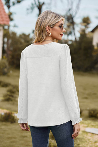 Round Neck Puff Sleeve Blouse Trendsi 276ffd3adb244471865834c92ca3ccc1-Max