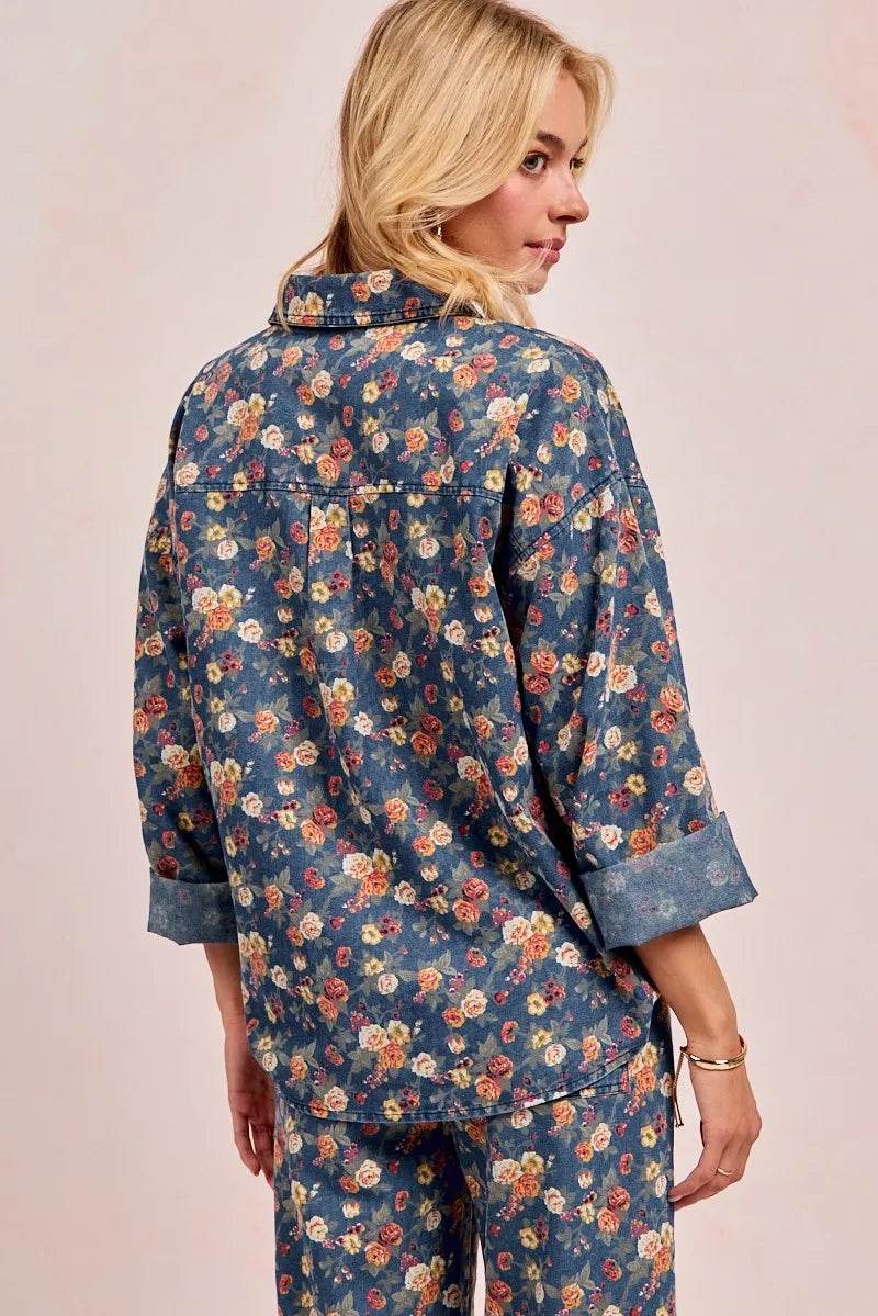 BiBi Washed Floral Print Denim Jacket Trendsi 278a0a98dd5841cb837e021881834d7b-Max-Origin