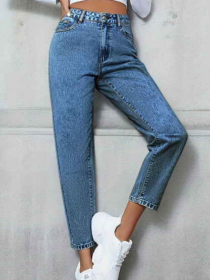 Pocketed Straight Leg Jeans Trendsi 2792a5b7-939d-4c59-9d1c-11ff8b8f50ad-Max