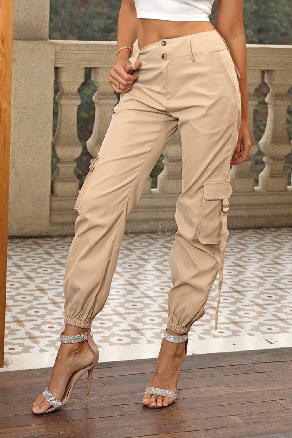 High Waist Cargo Pants Trendsi 27cec3c277fd480b8806c1eaddfd0926-Max