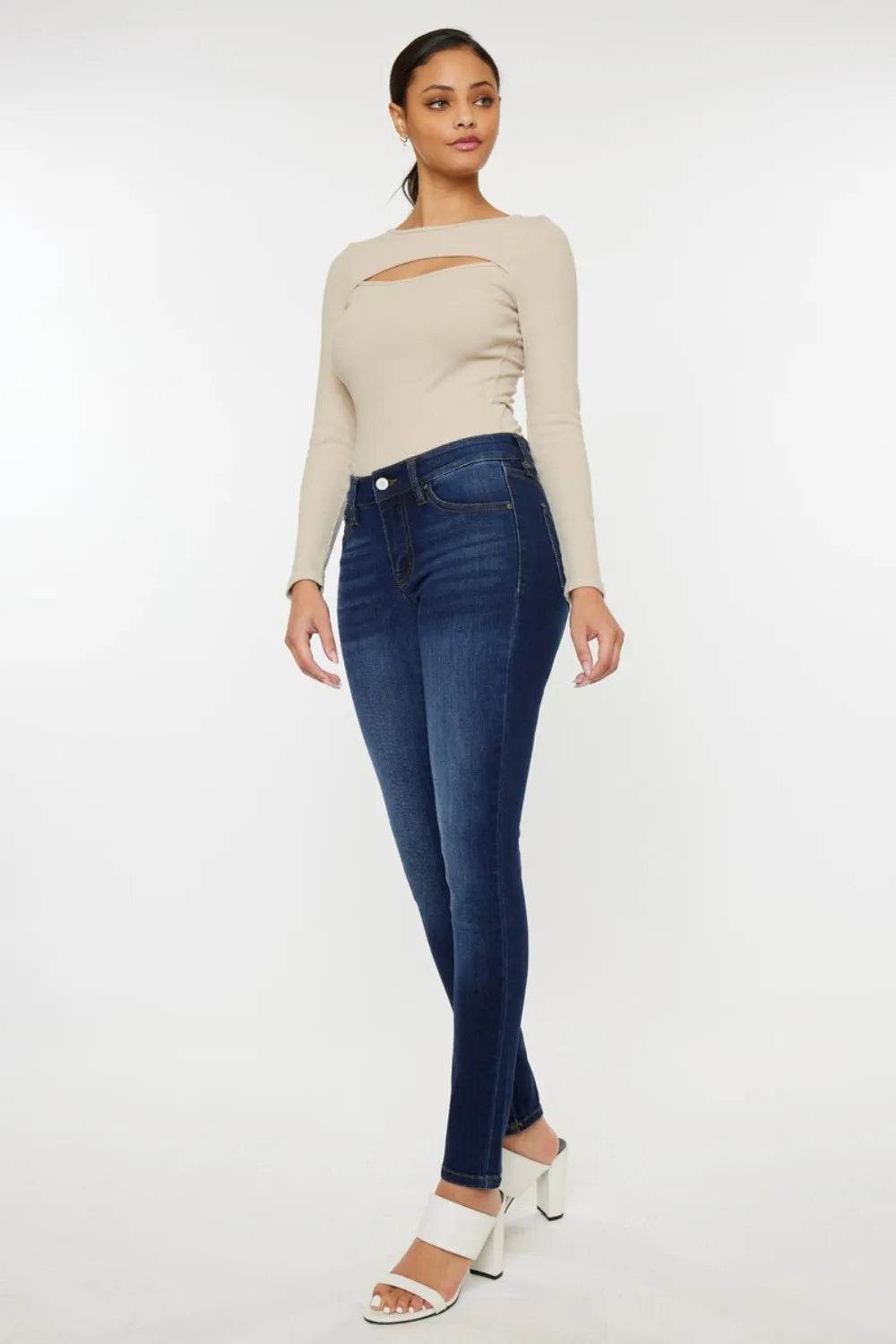 Kancan Mid Rise Gradient Skinny Jeans Trendsi 28261c45-1edd-4577-a45a-a45ec3fb685e-Max