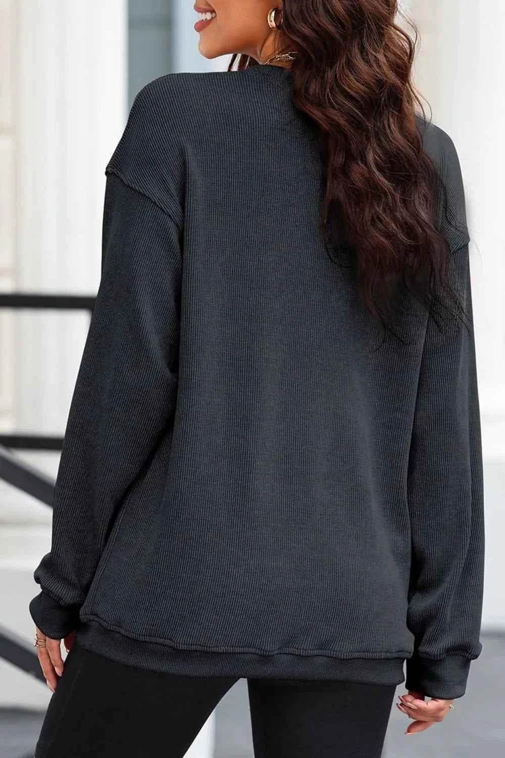 Glitter Ghost Round Neck Long Sleeve Sweatshirt Trendsi 2848cf8d-968c-4366-9c5a-0c15a13d772e-Max