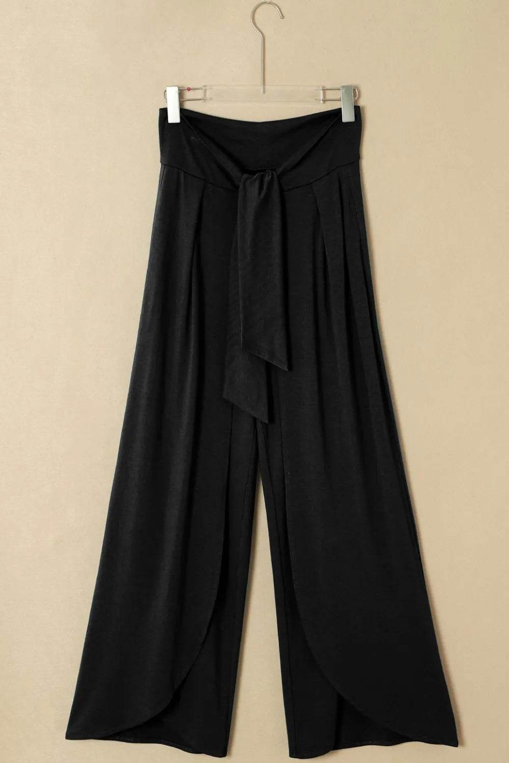 Knotted Waist Split Leg Relaxed Pants Trendsi 28545353-a944-4472-ab22-d98b49832c80-Max-Origin