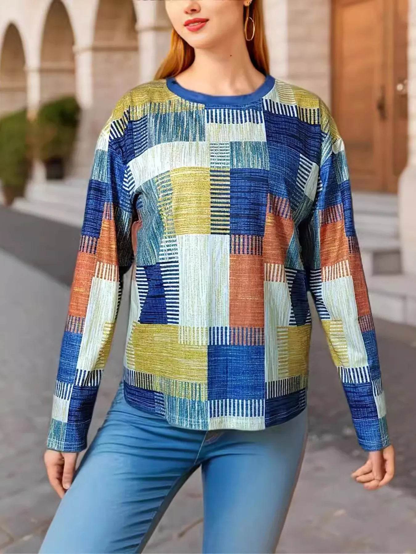Color Block Long Sleeve T-Shirt Trendsi 285f2ffd31814f35a7fea2ae8efb58ab-Max-Origin
