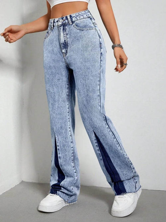 Contrast Bootcut Jeans with Pockets Light Trendsi 295c38f4-1b5a-4220-a2fa-f0bfaeaeab8b-Max