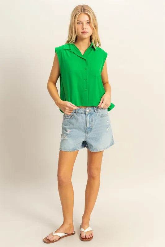 HYFVE Buttoned Front Sleeveless Collar Shirt Trendsi 29790758ad6c4c44813ac1a107d1257e-Max-Origin