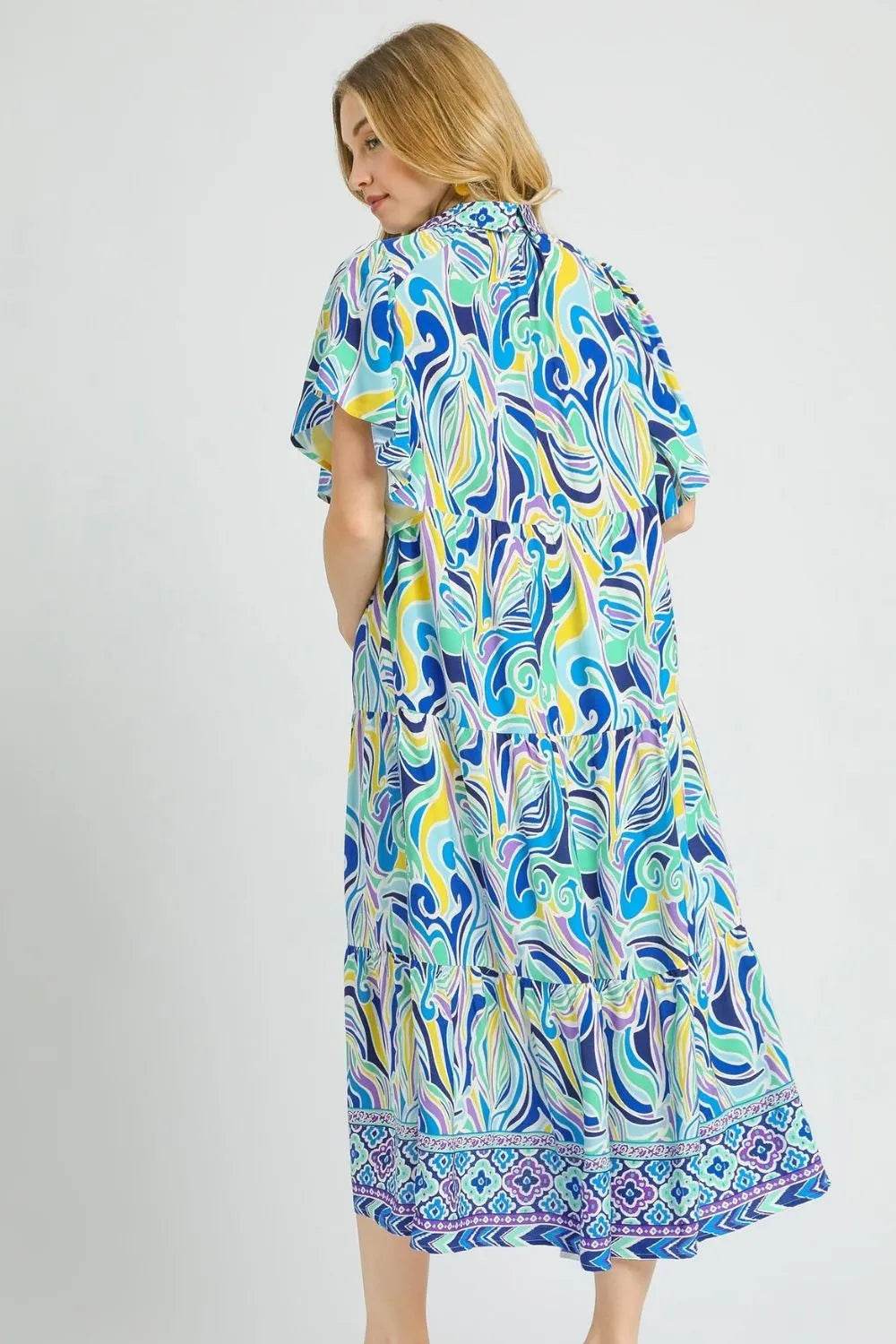Umgee Printed Short Sleeve Tiered Midi Dress Trendsi 29d1e1f9-f074-4454-ad63-f12ee585ef19-Max-Origin