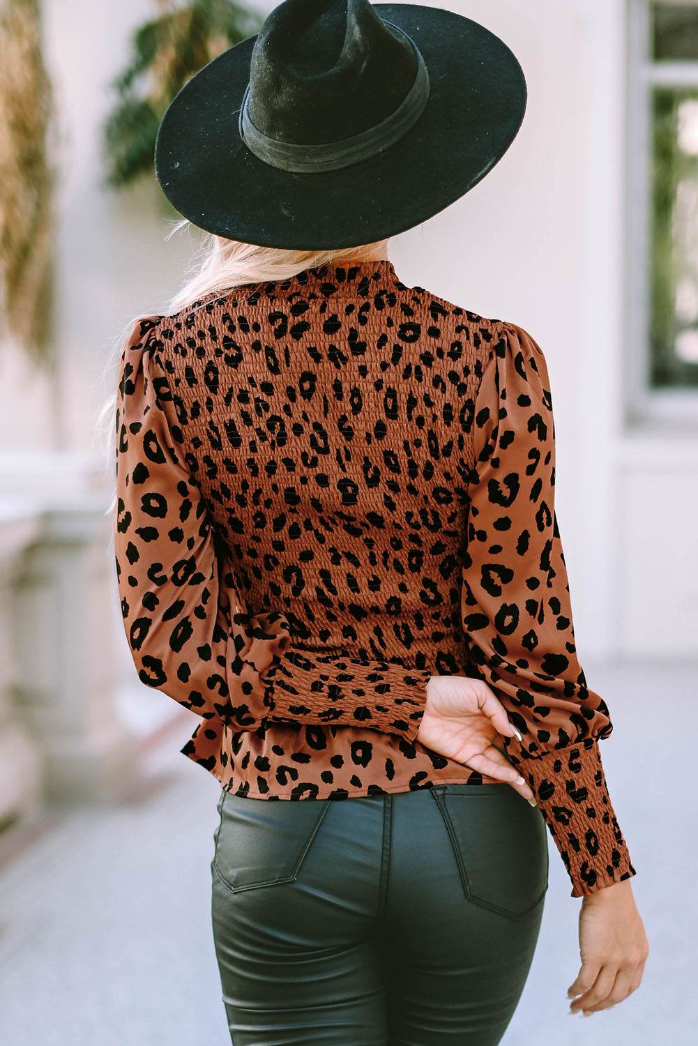 Leopard Smocked Peplum Top Trendsi 29e3ce80f0fb4f6c9b512451025cd20d-Max