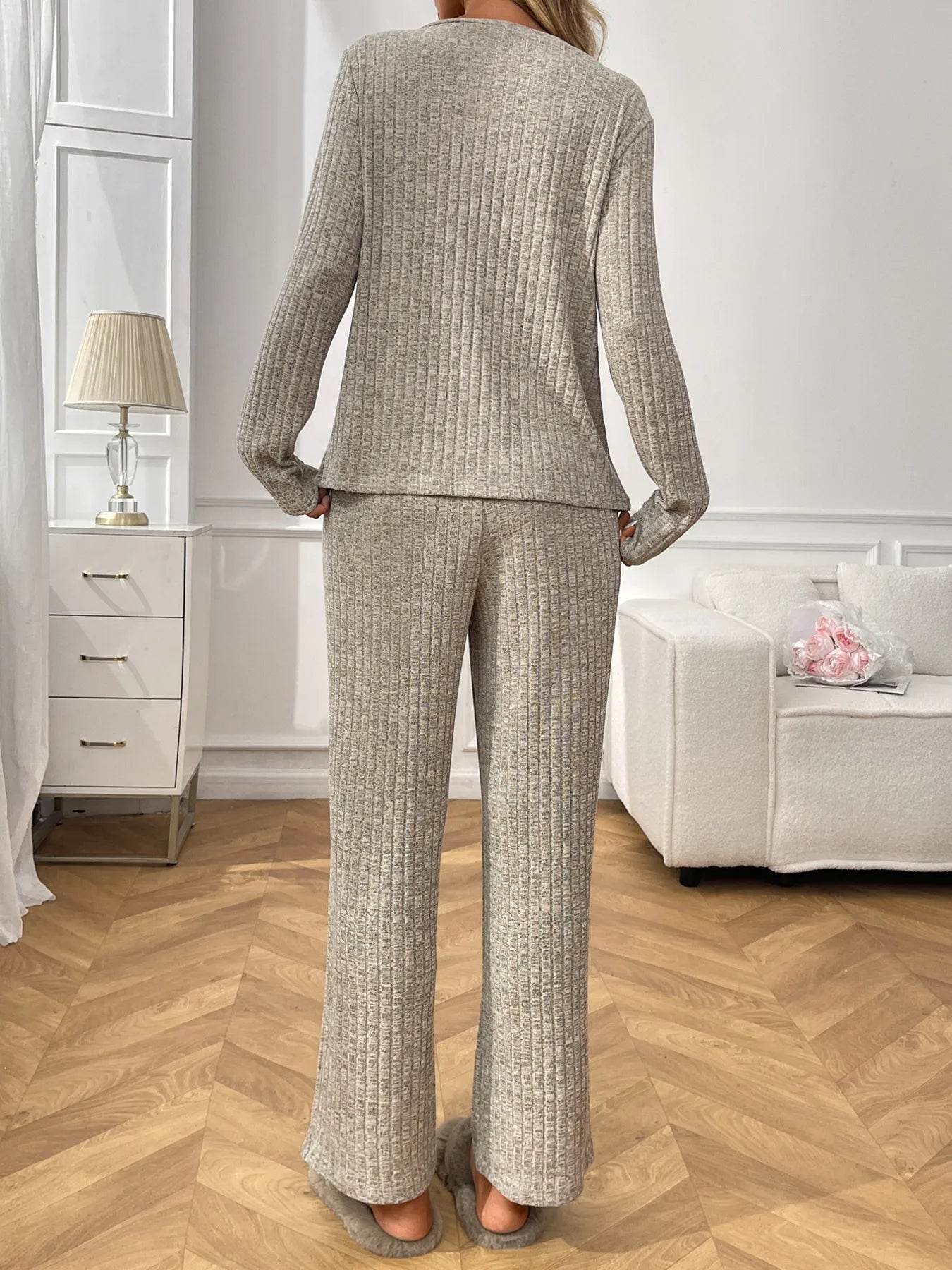 Ribbed Long Sleeve Top and Pants Lounge Set Trendsi 29eea593fe2e4b8283eb92d696c88ec2-Max-Origin