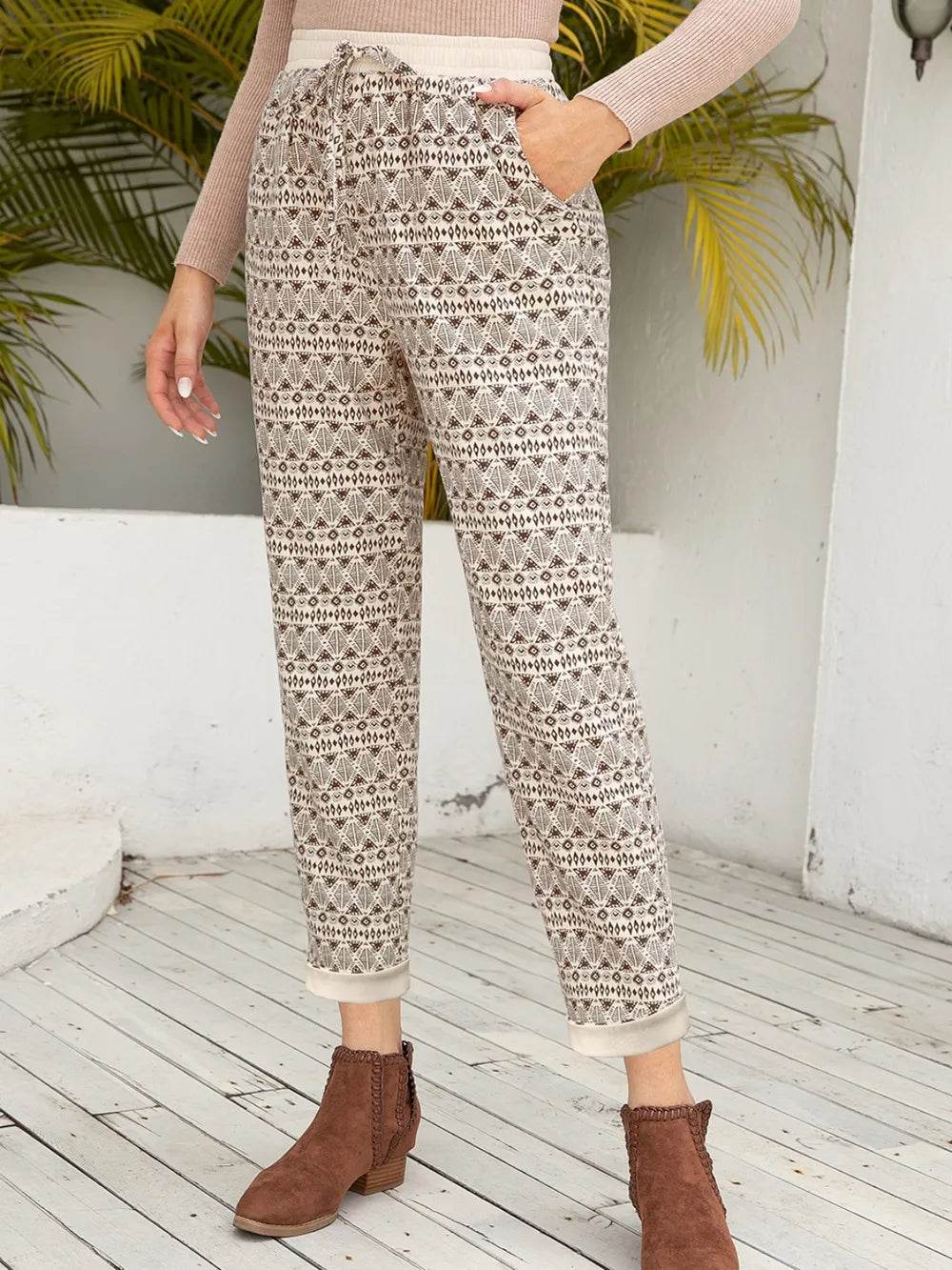 Ivy Lane Tied Printed Pants with Pockets Trendsi 29f701a4-5b4e-471d-b852-8fe3f28cd1d6-Max