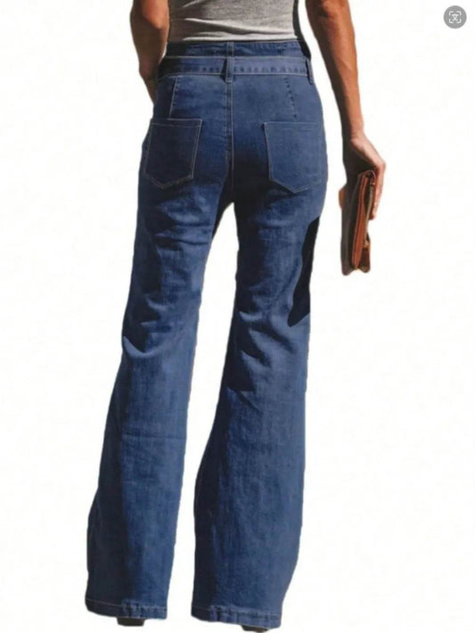 Tied Flare Jeans with Pockets Trendsi 2a05da60-f04b-4aa7-81b6-bc2c4510a0d3-Max