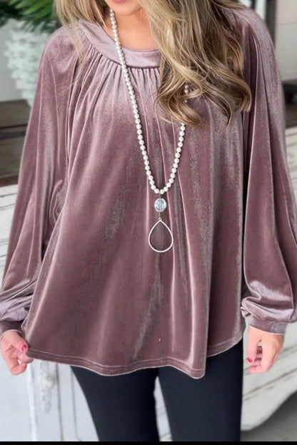 Ruched Round Neck Raglan Sleeve Blouse Trendsi 2a18e8680ed243358b455489f9963040-Max
