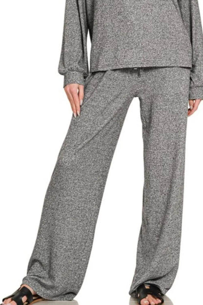 Zenana Soft Melange Hacci Long Slv Tee & Pants Set Trendsi 2a2a28e3-1de0-4634-acc6-dc2de7d02b41-Max-Origin