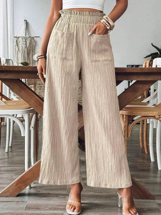 Frill Wide Leg Pants Khaki Trendsi 2a336fb8-f973-47b3-9666-34fd2ab70bbc-Max