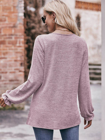 Mandy Long Flounce Sleeve Round Neck Blouse Trendsi 2a41a661c1b8407f85f31d10a8339802-Max