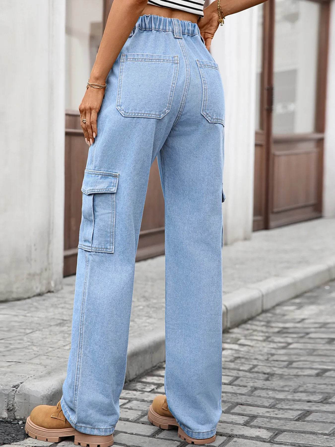 High-Waisted Cargo Jeans Trendsi 2a483cdde5fd4631ba005aeb06d2582c-Max-Origin
