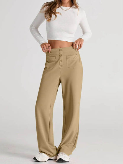 High Waist Wide Leg Pants Khaki Trendsi 2a797d21-b58f-4746-9b46-5a6161fe7e64-Max