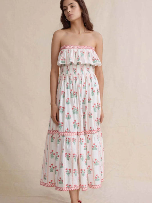 Floral Strapless Ruffle Dress Trendsi 2aa30f91-1e53-48d1-8bcc-6766f8c177ef-Max-Origin