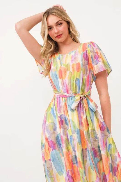 Lime 'N' Chili Watercolor Print Tie Front Midi Dress Trendsi 2aa83fd891914f0bab1e1a430cf086c3-Max-Origin