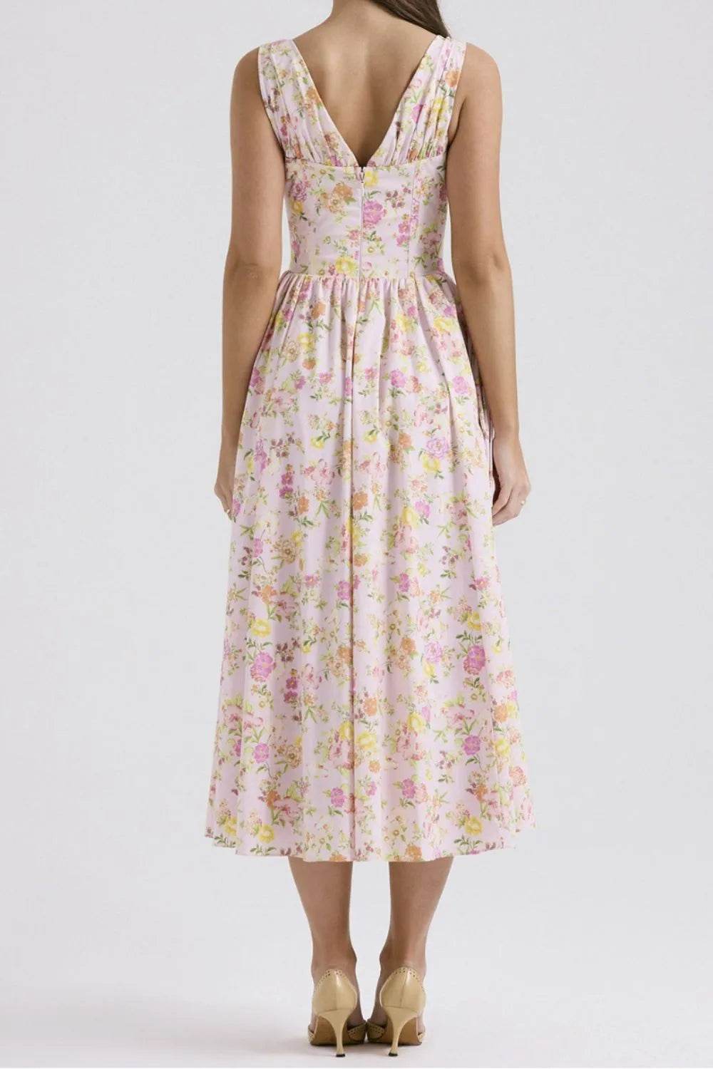 Floral V-Neck Sleeveless Midi Dress with Pockets Trendsi 2ad0fbce-ae98-4100-8595-69c338ad0ed2-Max-Origin