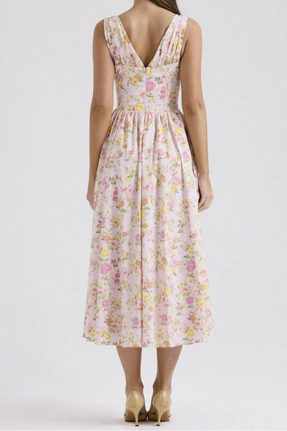 Floral V-Neck Sleeveless Midi Dress with Pockets Trendsi 2ad0fbce-ae98-4100-8595-69c338ad0ed2-Max-Origin
