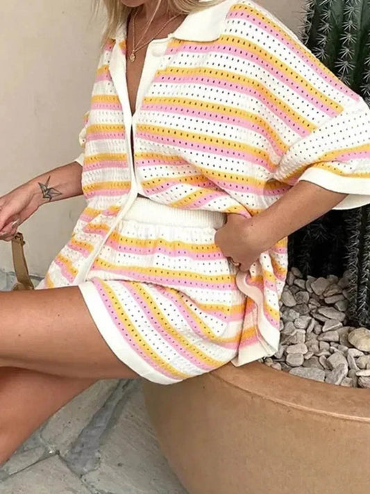 Striped Eyelet Button Up Shirt and Shorts Set Sherbet Trendsi 2adbd19e7ac14e989066fdb0df20db92-Max-Origin