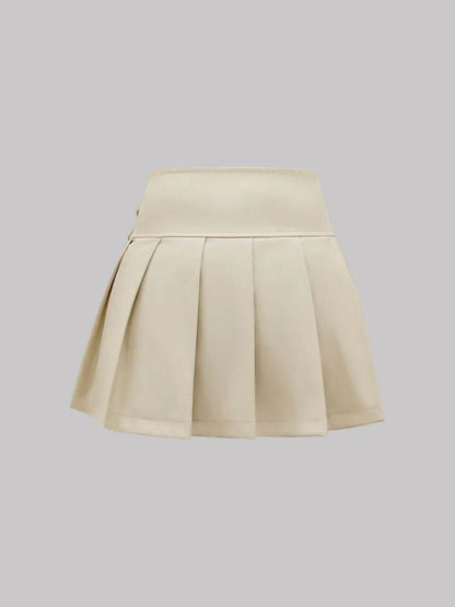 Buckle Decor Pleated Mini Skirt Trendsi 2ae983dc-4512-41f0-894c-b62cb6c502d1-Max