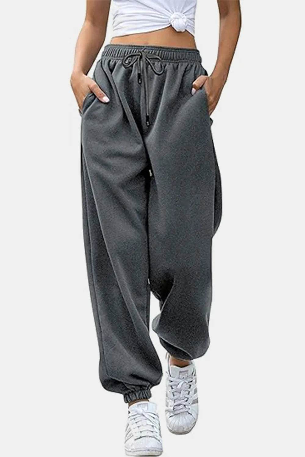 Elastic Waist Joggers with Pockets Dark Gray Trendsi 2b4ba2c6-1d92-4a81-82a5-4473b2aa79f4-Max