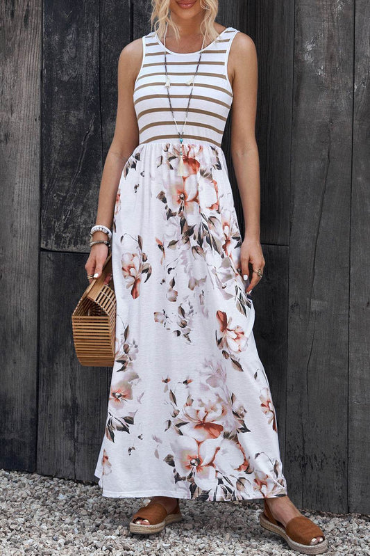 Striped Floral Round Neck Sleeveless Maxi Dress Floral Trendsi 2b5ffc5369de4f5c870a194448d358aa-Max